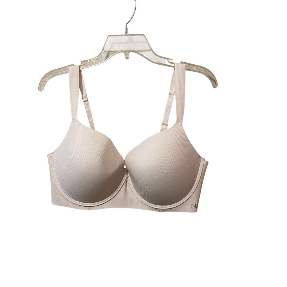 Nautica Intimates Ivory Cream Supportive Underwire Stripe Bra Plus Size 42d